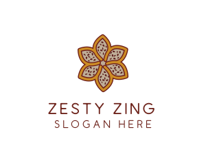 Brown Autumn Flower logo design