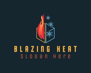 Fire Snowflake Cube logo design