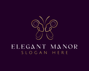 Elegant Butterfly Lady logo design