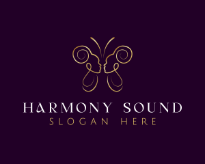 Elegant Butterfly Lady logo