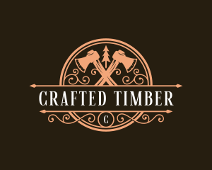 Woods Lumberjack Axe logo design