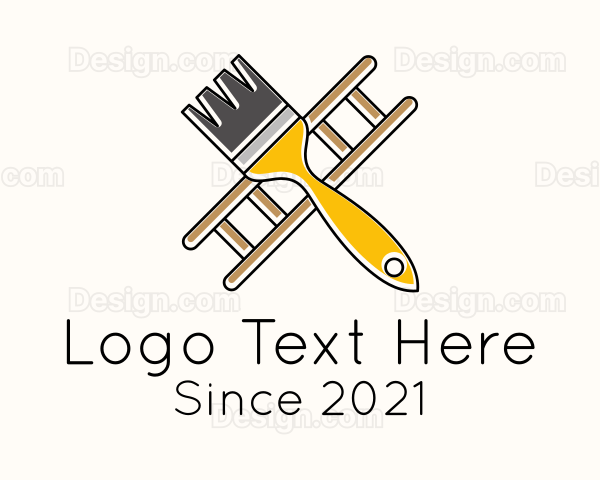 Ladder Paint Brush Tool Logo