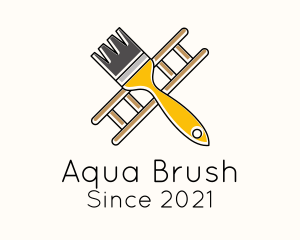 Ladder Paint Brush Tool logo design