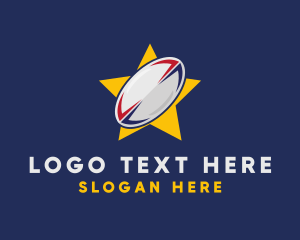 Rugby - Rugby Ball Star logo design