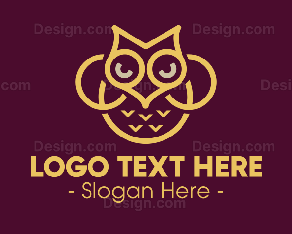 Gold Horned Owl Logo