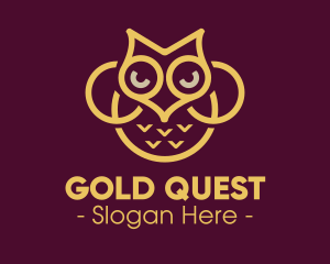 Gold Horned Owl logo design