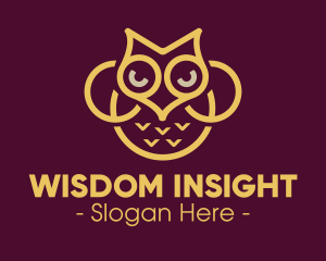 Gold Horned Owl logo design