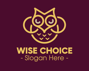 Gold Horned Owl logo design