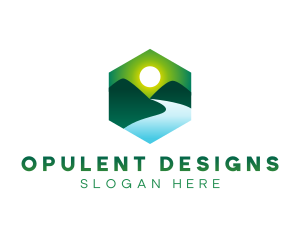 Outdoor Mountain River  logo design