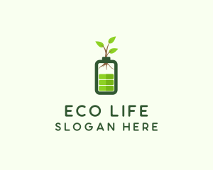 Eco Charging Battery logo design