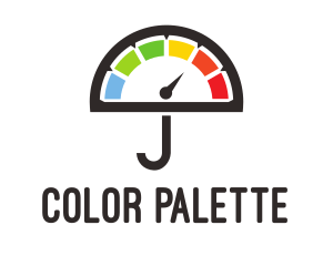 Colorful Umbrella Speedometer logo design