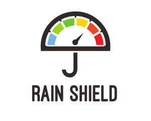 Colorful Umbrella Speedometer logo design