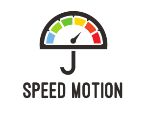 Colorful Umbrella Speedometer logo design