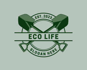 Shovel Planting Eco logo design