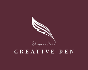 Writer Feather Quill logo design