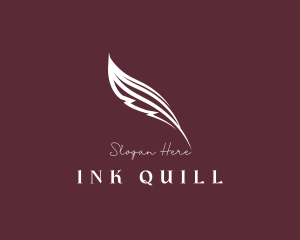 Writer Feather Quill logo design