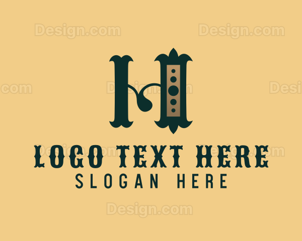 Elegant Antique Brand Letter H Logo