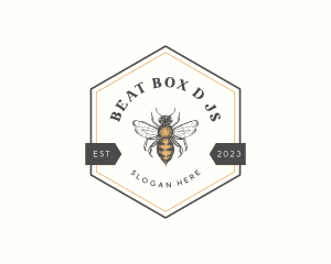 Hexagon Honey Bee Logo