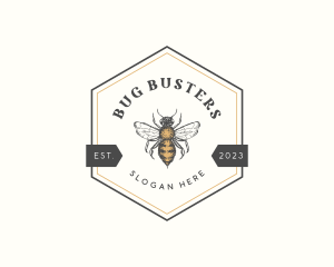 Hexagon Honey Bee logo design