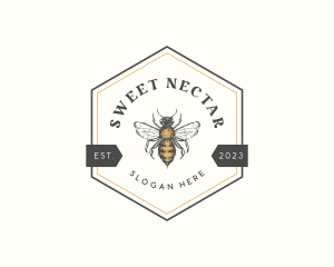 Hexagon Honey Bee logo design