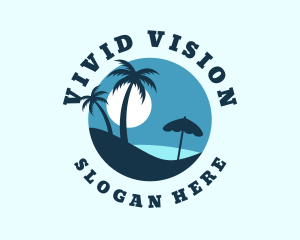 Tropical Beach Vacation Logo