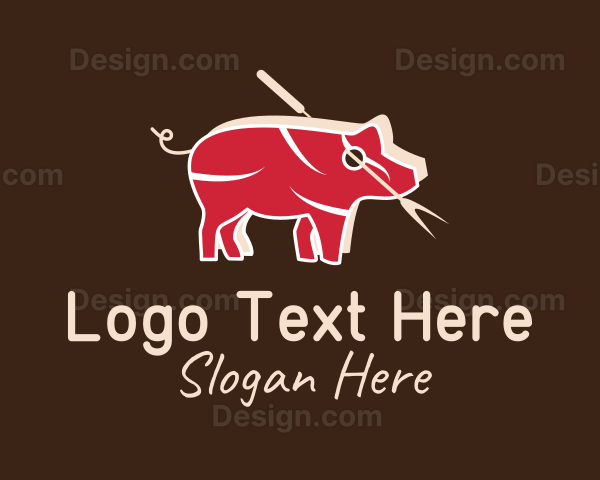 Pork Pig Meat Butcher Logo