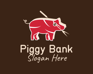 Pork Pig Meat Butcher logo design