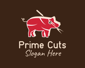 Pork Pig Meat Butcher logo design