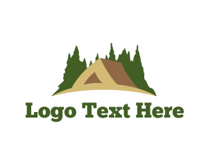 Cave - Forest Tent Camping logo design