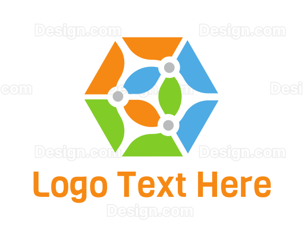 Colorful Hexagon Shape Logo