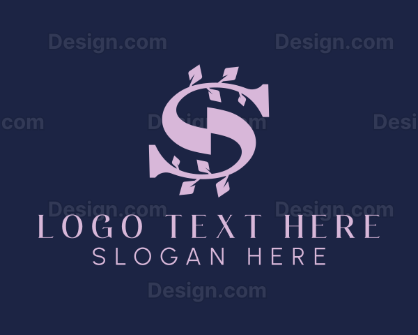 Geometric Leaf Letter S Logo