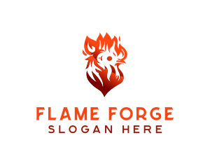 Chicken Flame BBQ Grill logo design