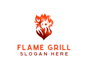 Chicken Flame BBQ Grill logo design