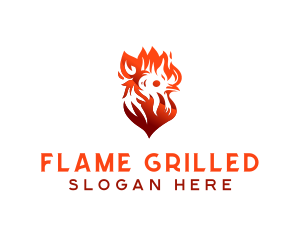 Chicken Flame BBQ Grill logo design