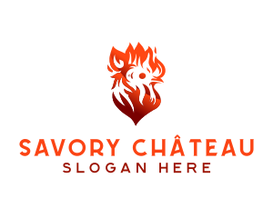 Chicken Flame BBQ Grill logo design