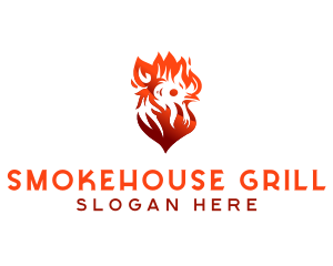 Chicken Flame BBQ Grill logo design