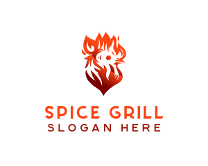 Chicken Flame BBQ Grill logo design