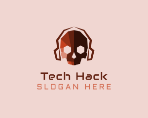 Red Skull Headphone logo design