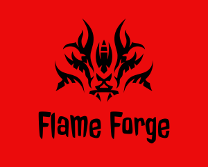 Flame Evil Goat  logo design