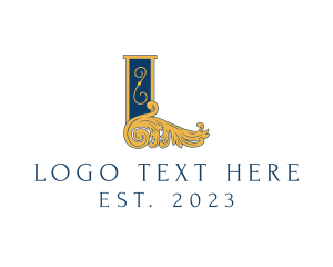 Supreme Ornate Flourish Letter L logo