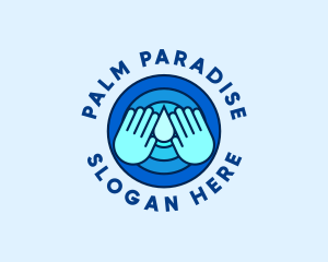Palms Hand Droplet logo