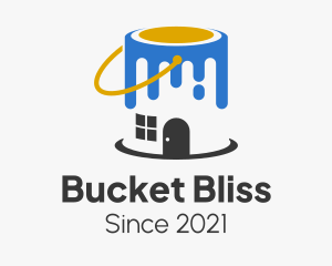 House Paint Bucket  logo design