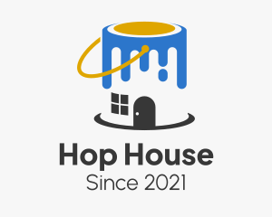 House Paint Bucket  logo design