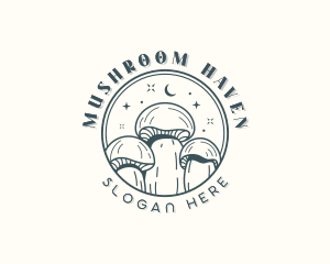 Whimsical Mushroom Garden logo design