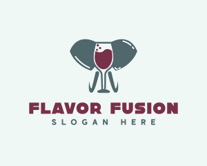 Elephant Wine Glass logo design