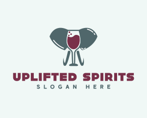 Elephant Wine Glass logo design