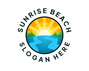 Tropical Beach Island logo design