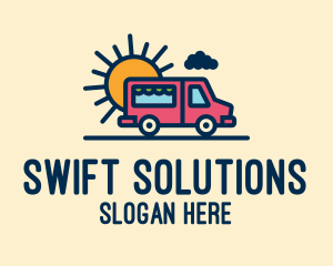 Cute Van Truck logo design