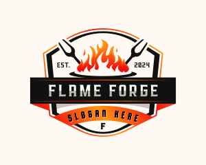 Grill Fire BBQ logo design