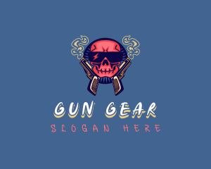 Gangster Skull Gun logo design